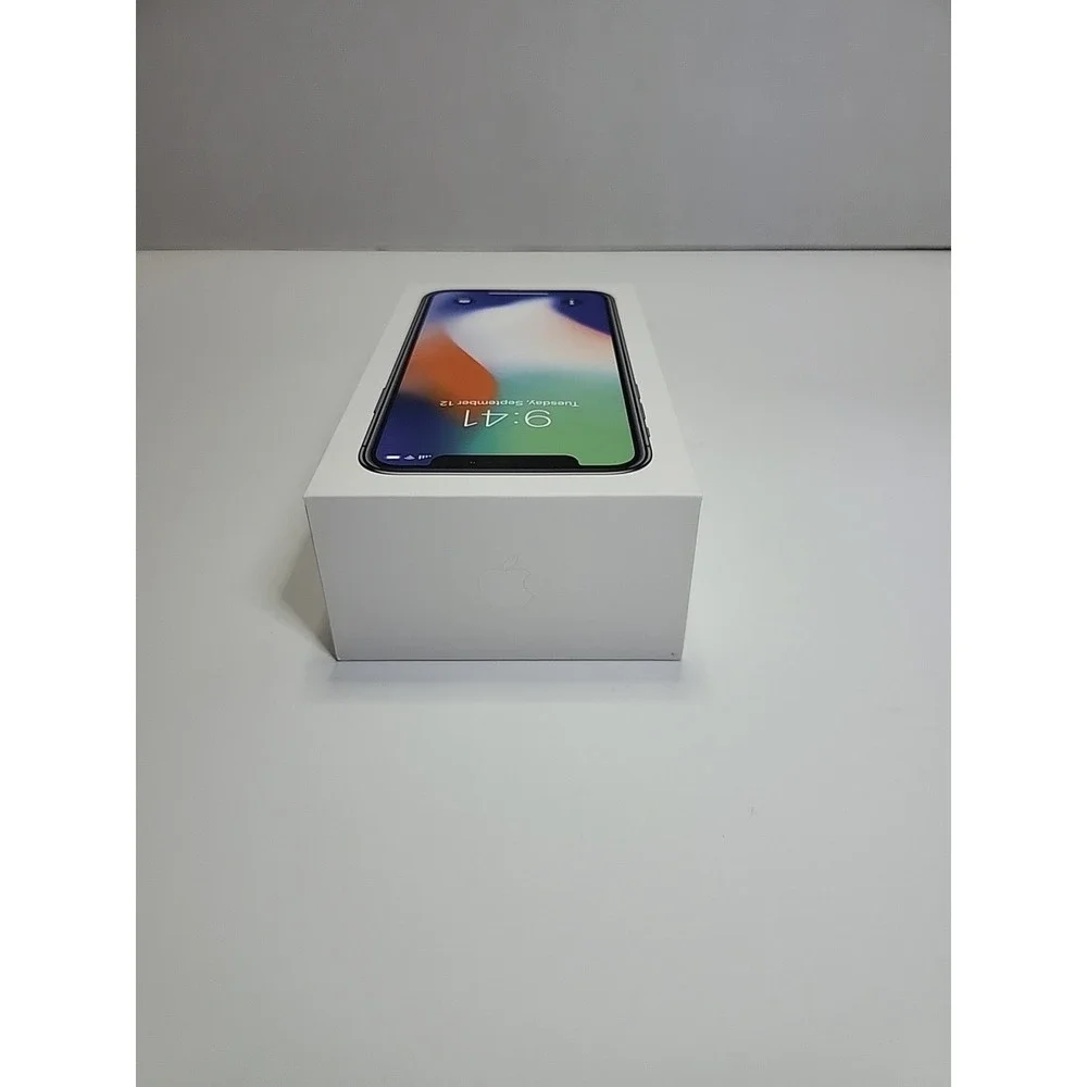 Apple‎ iPhone X - 256GB - Silver - EMPTY BOX ONLY (manual & stickers Included)